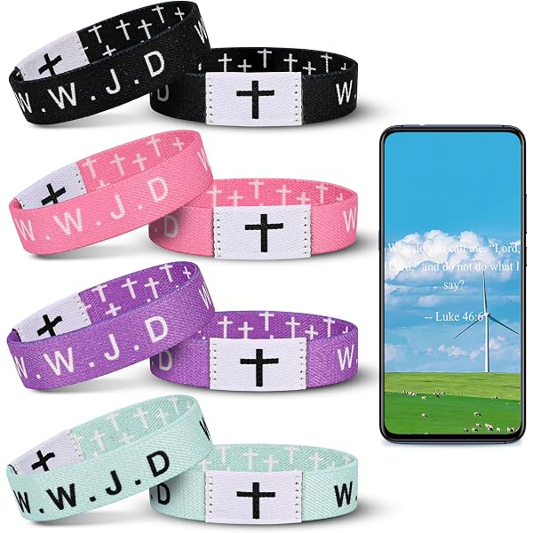 Set Of 4 WWJD Adjustable Rope Bracelets - What Would Jesus Do Beaded Wristbands For Men & Women - View #13