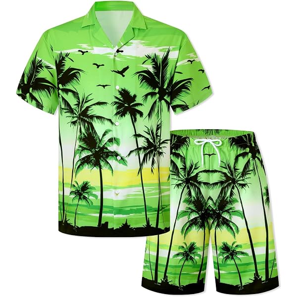 Cromoncent Men's Hawaiian Shirt Short Sleeve - Tropical Floral Print Cuban Collar Beach Shirt, Aloha Red, XX-Large