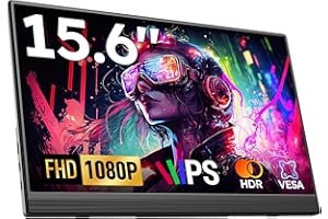 DOPESPLAY Portable Monitor, 15.6" FHD 1080P Travel Portable Monitor for Laptops, Ultra-Slim External Portable Screen for Laptop with Kickstand, Screen Extender for Laptop PC Mac Phone PS4/5 Xbox Switch