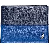Nautica Men's Bifold Leather Wallet | RFID Blocking | ID Window | Card Slots | Organization | Durable | Stylish