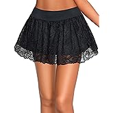Avidlove Women's Pleated Mini Skirt Sexy Lace Ruffles Lingerie Short Skirts