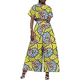 African Women's Tracksuit Ankara Print Crop Top and Pants 2 Piece Set Dashiki Plus Size Casual Outfits
