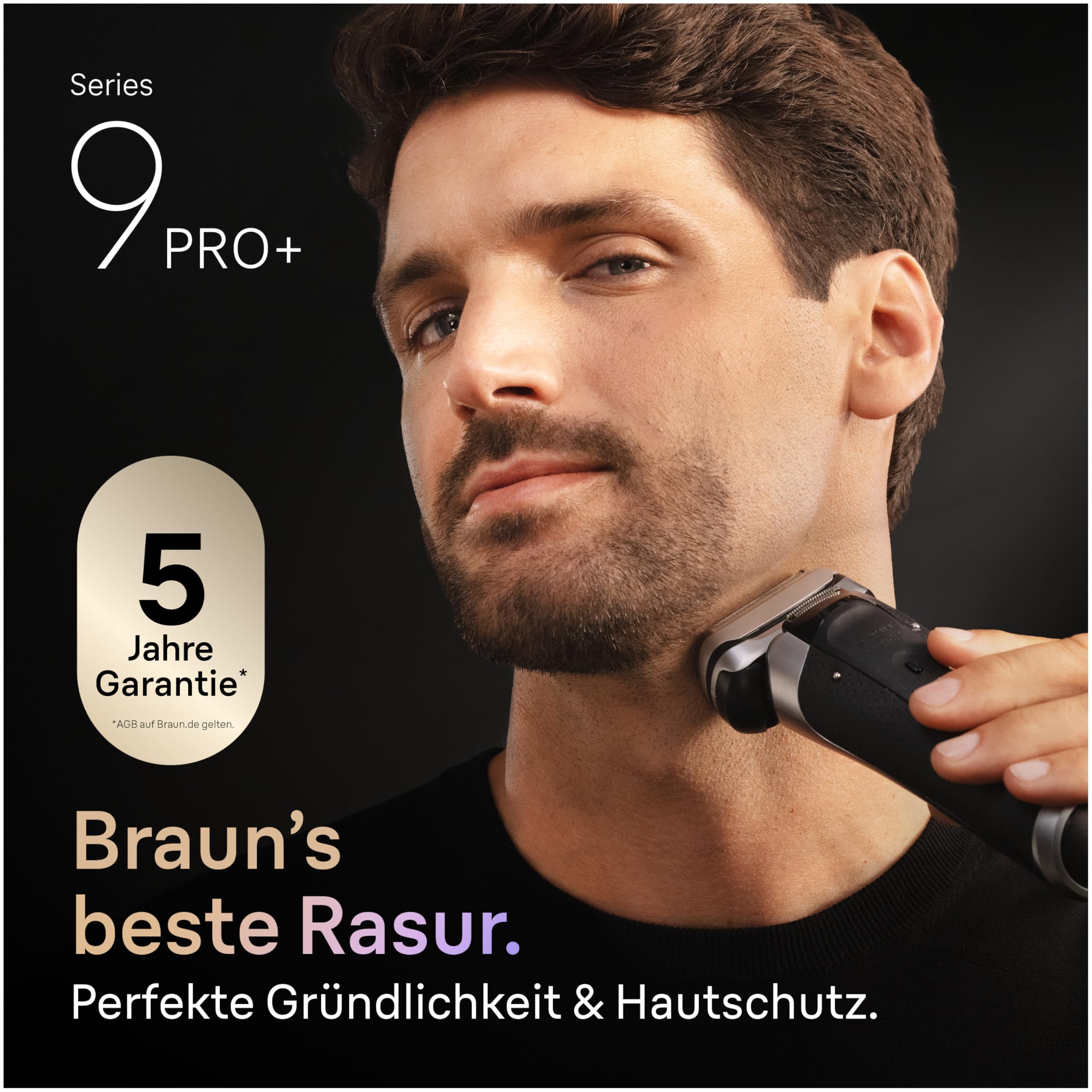 Braun Rasierer Herren Elektrisch Series 9 PRO+, 9677cce, Silber - Elektrorasierer, 5+1 Ultradünne Klingen, Barttrimmer 60 Min. Akku, Wasserdicht, Made in Germany, Inkl. Ladeetui, 6in1 SmartCare Center 2