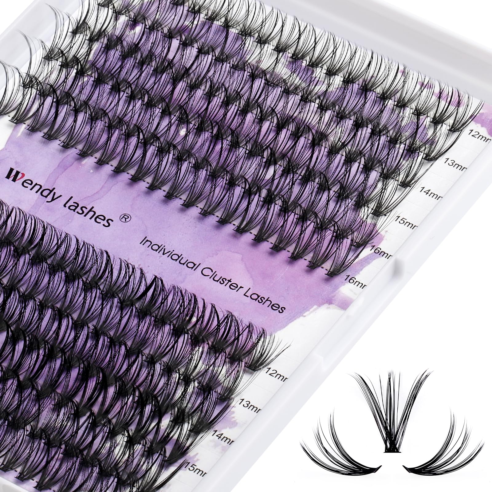 Individual Lashes 240PCS Cluster Lashes Extension C Curl 0.07mm 20D/30D Mixed 12-16mm Lash Clusters Wide Stem Individual Eyelashes Clusters DIY Eyelashes Extensions(20D+30D-0.07-C-MIX12-16) — image 1