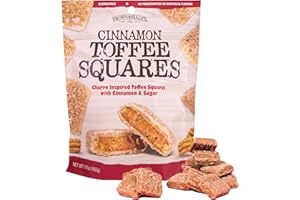 Brown & Haley Cinnamon Toffee Squares – 17oz Bag - Churro Inspired English Toffee Candy with Cinnamon, Sugar & Sea Salt - Gourmet Candy for Gifting