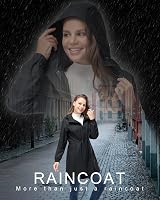 33,000ft Waterproof Womens Rain Jacket Lightweight Hooded Packable Black M view 2