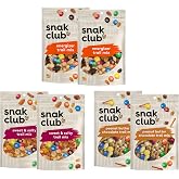 Snak Club Trail Mix Variety Pack, Protein Snacks, Includes Energizer Trail Mix, Sweet and Salty, and Peanut Butter Chocolate, 6 Pack
