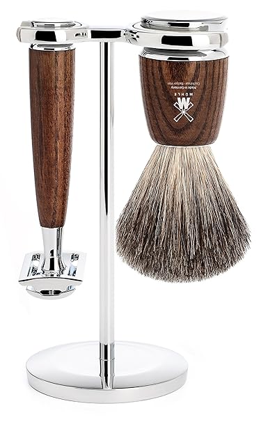 MÜHLE - Rasierset - RYTMO Serie - Dachshaar - Rasierhobel - Eschenholz dunkel