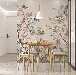 Muravie Cranes and Flowers in White