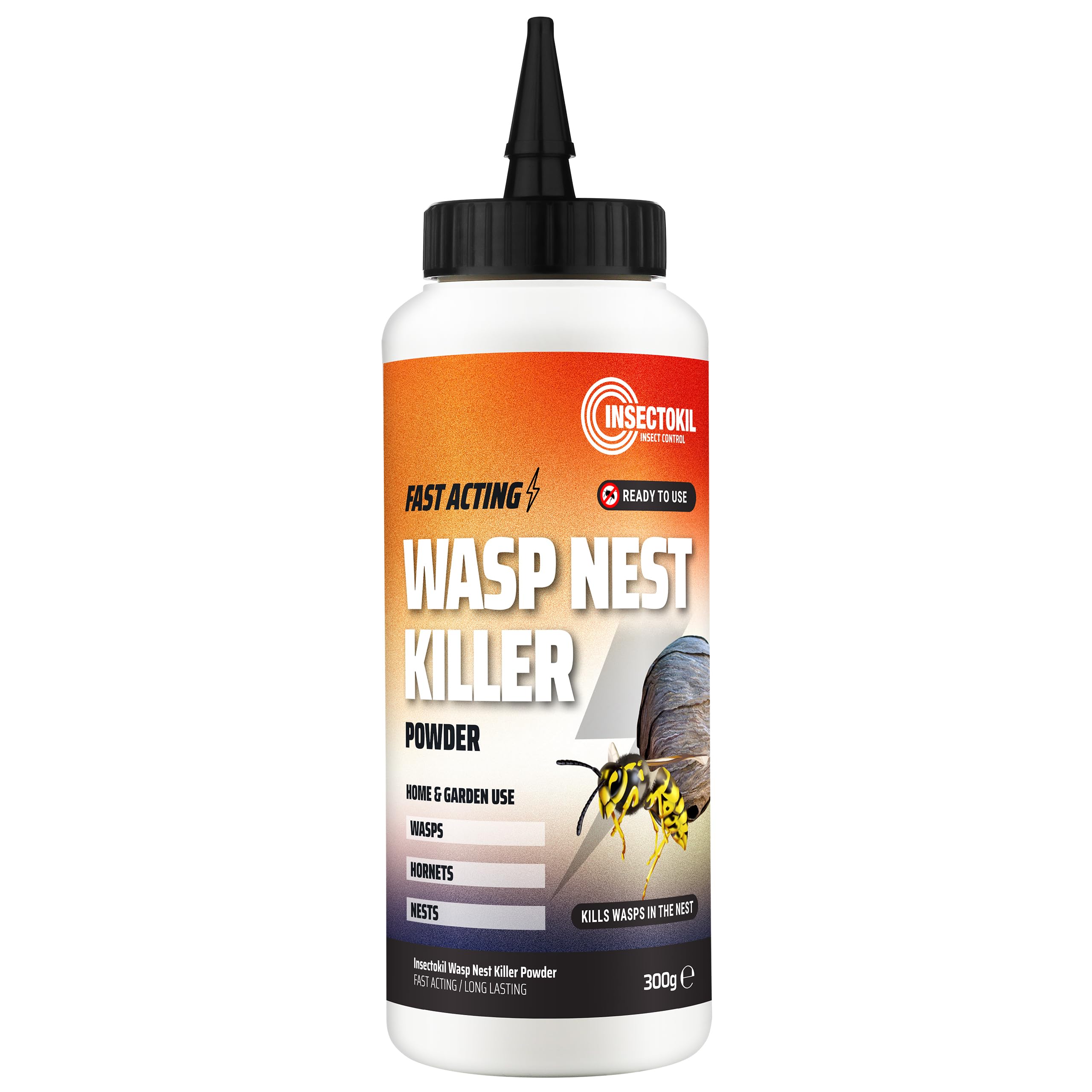 InsectoKil Wasp Nest Killer 300g - Professional Strength Wasp Nest Killer Powder for Fast Acting Treatment of Wasps & Hornets Nests | High Strength Wasp Nest Destroyer for Indoor & Outdoor Protection
