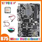 Lodokdre B75 12 PCIE Mining Motherboard LGA1155 MSATA DDR3 w/ CPU Fan Cable view 3