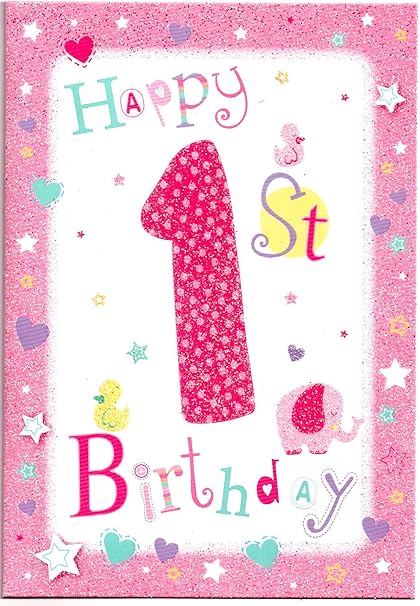 Geburtstagskarte 1 Jahr - 1 Jahr Geburtstag Karte voll Vektorelemente