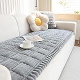 GKXLH Thick Corduroy Sofa Cover 90x210cm Light Grey 2 3 Seater Non-Slip