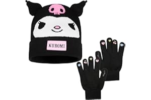Hello Kitty Sanrio 2pcs Beanie, Gloves or 3pcs Hat, Gloves, Scarf Knit Set for Girls, 8-10 Years, Kawaii Gifts for Girls