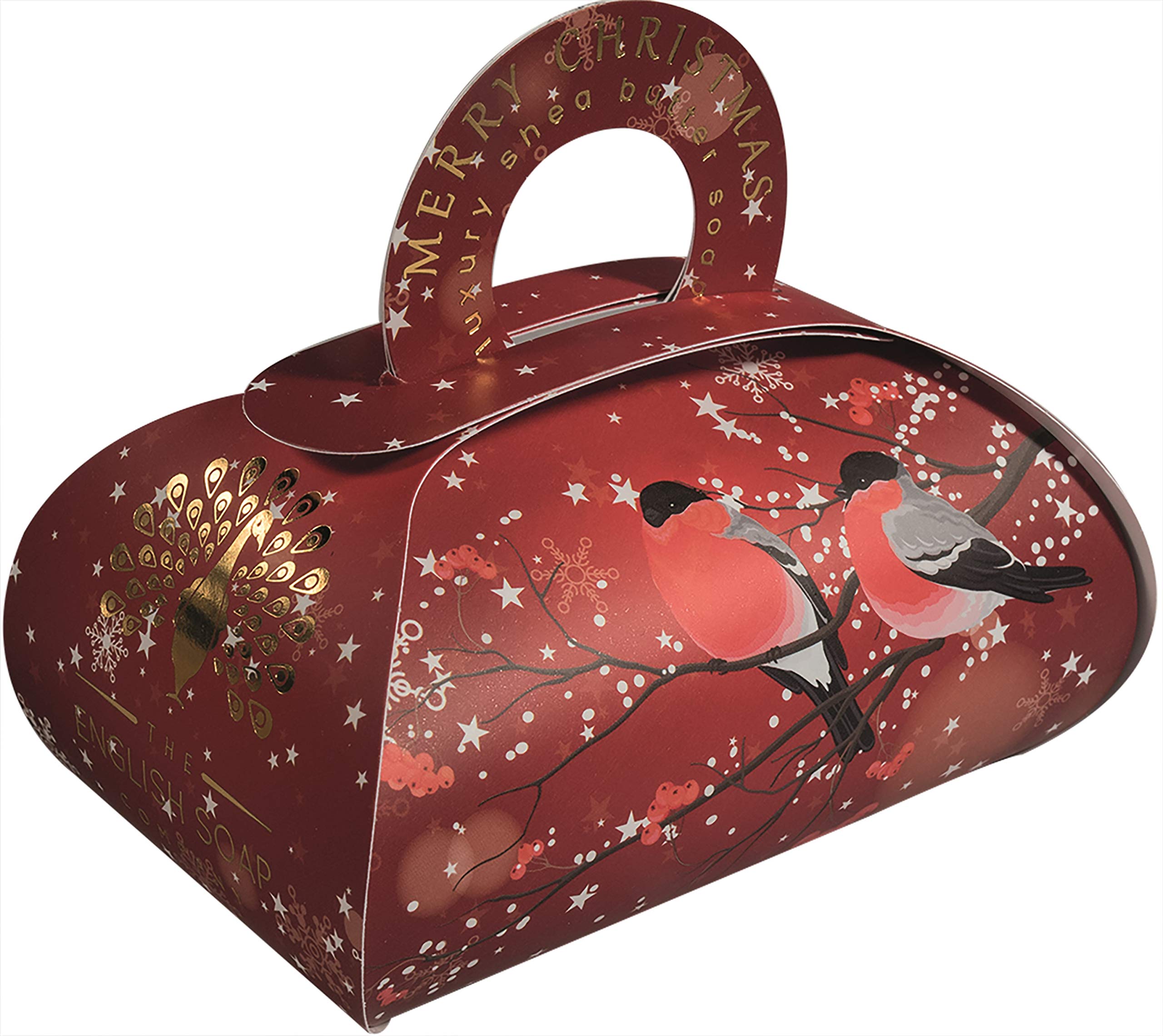 Festive Holiday Soap - Red Birds Luxury Guest Soap 260g - Winter Flowers Fragrance
