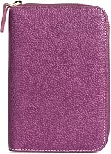 LONDO Genuine Leather Padfolio Purple with Zip Pen Holder Notepad view 7