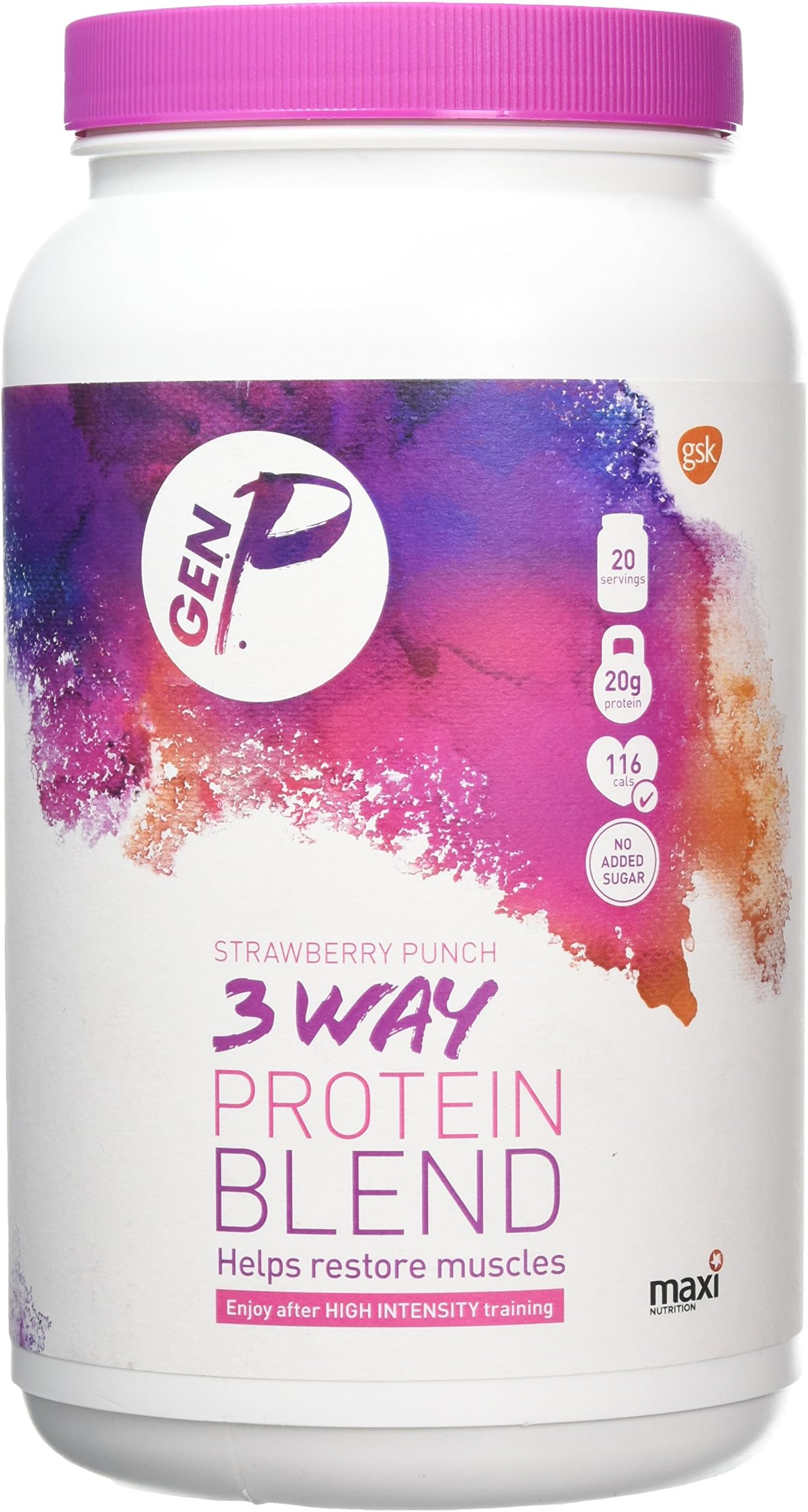 Gen P MaxiNutrition High Protein Powder Strawberry, 600 g