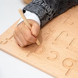 BLUE GINKGO Wooden Alphabet Tracing Board