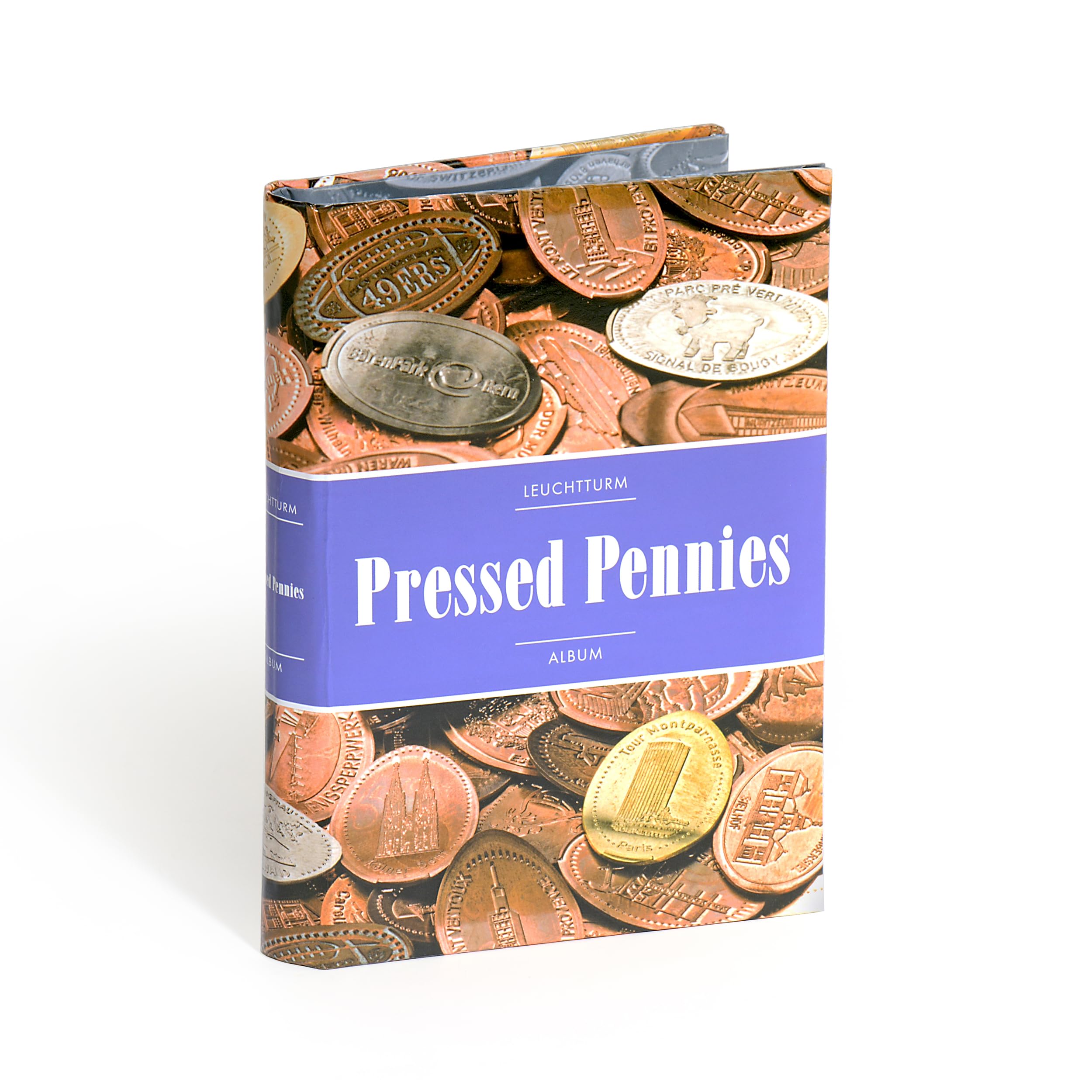 Pressed penny album incl. 8 pocket sheets for 6 coins per sheet, B-design