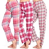 DARESAY 3 Pack: Womens Flannel Pajama Pants - Women's Pajama Bottoms, Soft Comfy PJ Pants Women