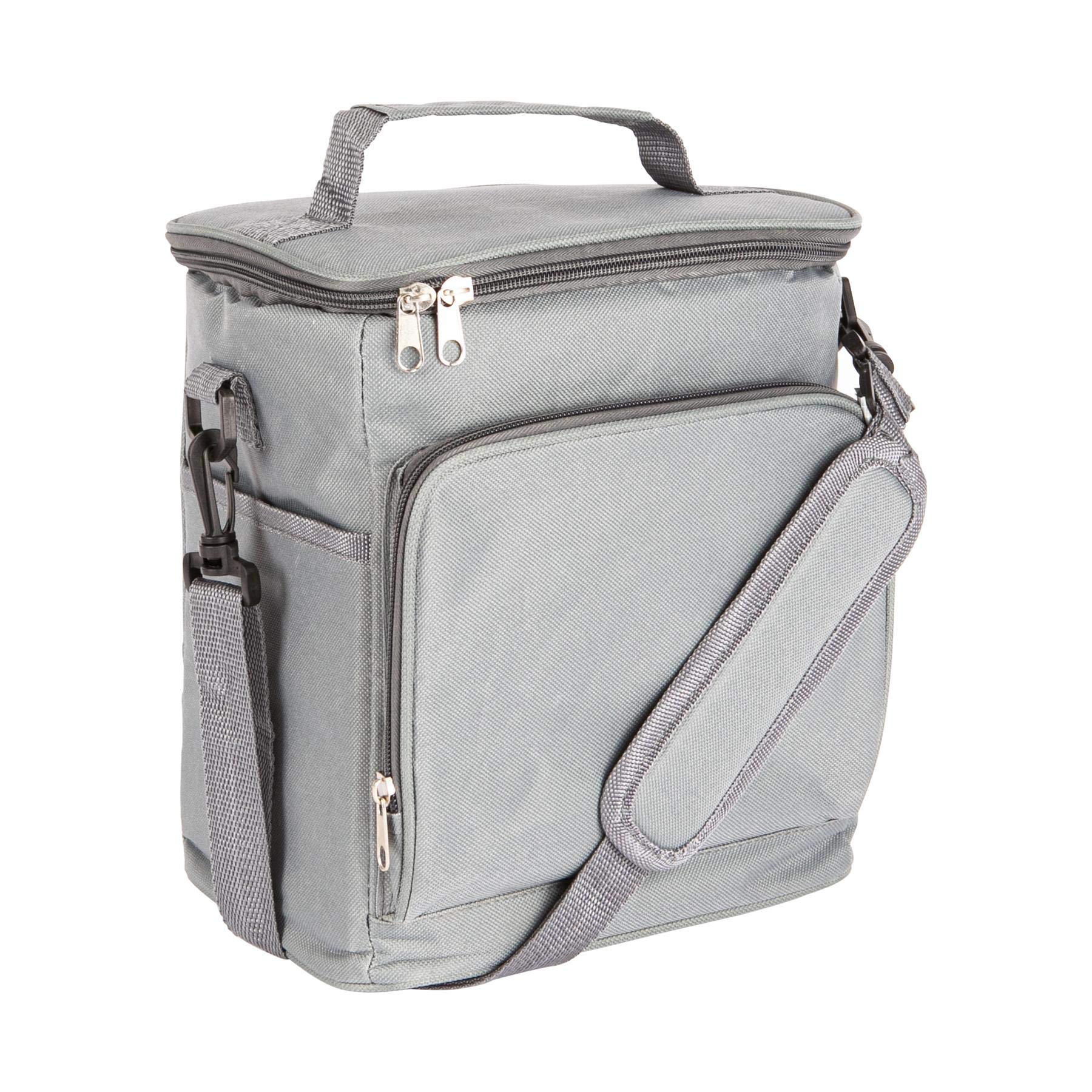 Nicola Spring Grey Insulated Cooler Picnic Lunch Bag Soft Sided BBQ Lunchbag Camping Cool Bag with Shoulder Strap
