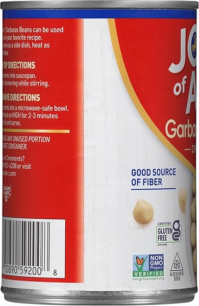 JOAN OF ARC BEANS, GARBANZO, 15 OUNCE
