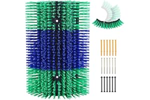 GHWMYD Fordable Horse Brushes with Extra Large Size for Both Wall Fence Use, Cow/Goat/Horse Brush Grooming Kit- Horse Supplies- Itch Relief Flexible Horse Scratcher Brushes, Green-Blue