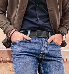 KEMISANT Men Belt 2 Pack, Leather Ratchet Belt Easy