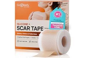 GOGLEEFY Silicone Scar Sheets Roll – Advanced Medical Grade Silicone Scar Tape for Surgical Scars, C Section, Keloids & Tummy Tuck – Reusable, Cut-to-Fit Scar Removal Strips 1.6"x60"/120” Scar Patches