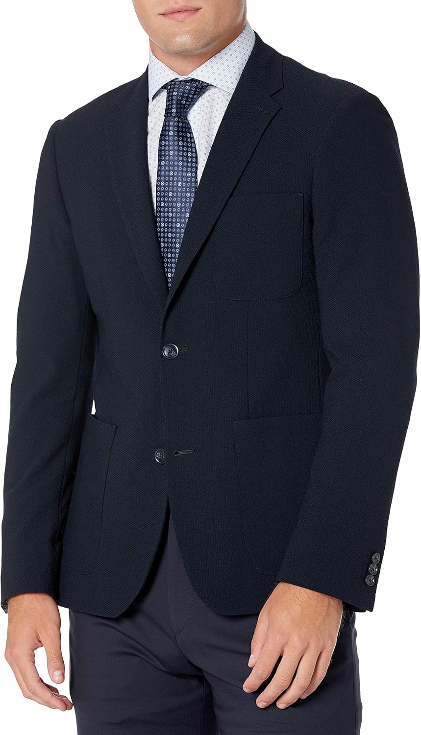 Perry Ellis Men's Slim Fit Textured Stretch Jacket at  Men’s Clothing store