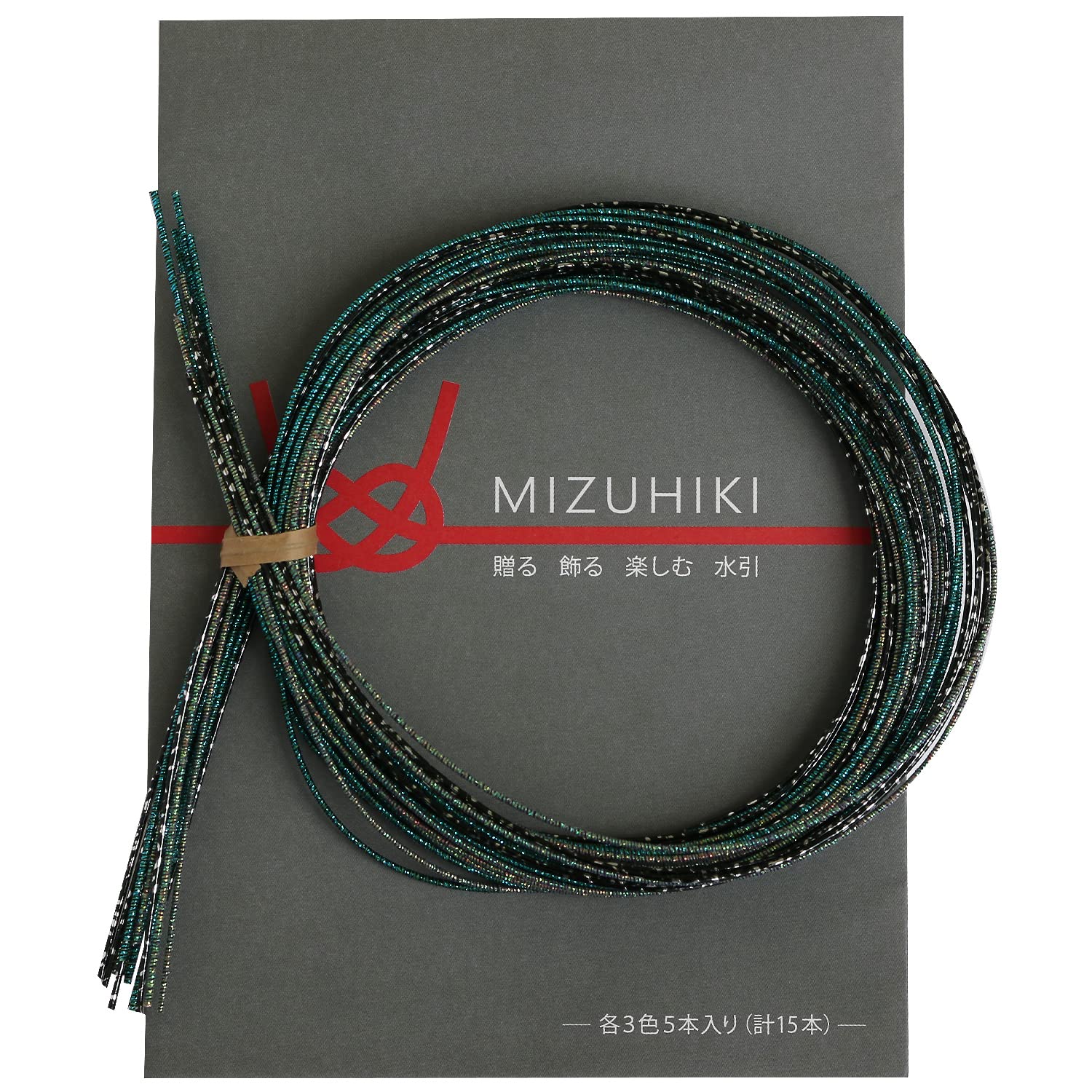 piece MIZUHIKI 水引アソートセット リーフレット付 3色各5本入 螺鈿 PHC-100-11商品画像
