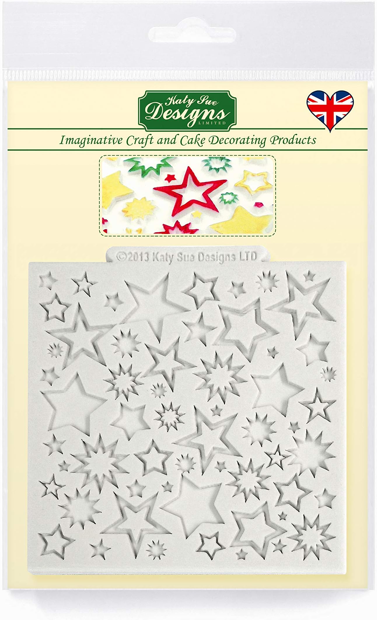 Starburst Silicone Mold Design Mat for Cake Decorating, Cupcakes, Sugarcraft, Candies, Clay, Crafts and Card Making, Food Safe Approved, Made in the UK