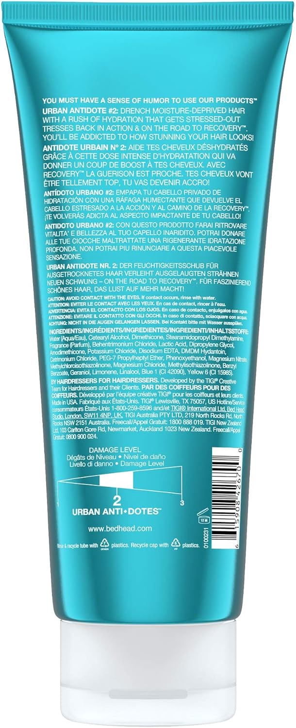 Bed Head by Tigi Urban Antidotes Recovery Moisture Conditioner for Dry Hair 200 ml, Blue, 200 ml (Pack of 1) - Image 4