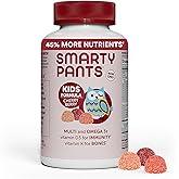 SmartyPants Kids Multivitamin Gummies: Omega 3 Fish Oil (EPA/DHA), Vitamin D3, C, Vitamin B12, B6, A, K & Zinc for Immune Support, Biotin, Grape, Cherry & Berry Flavors, 120 Count (30 Day Supply)