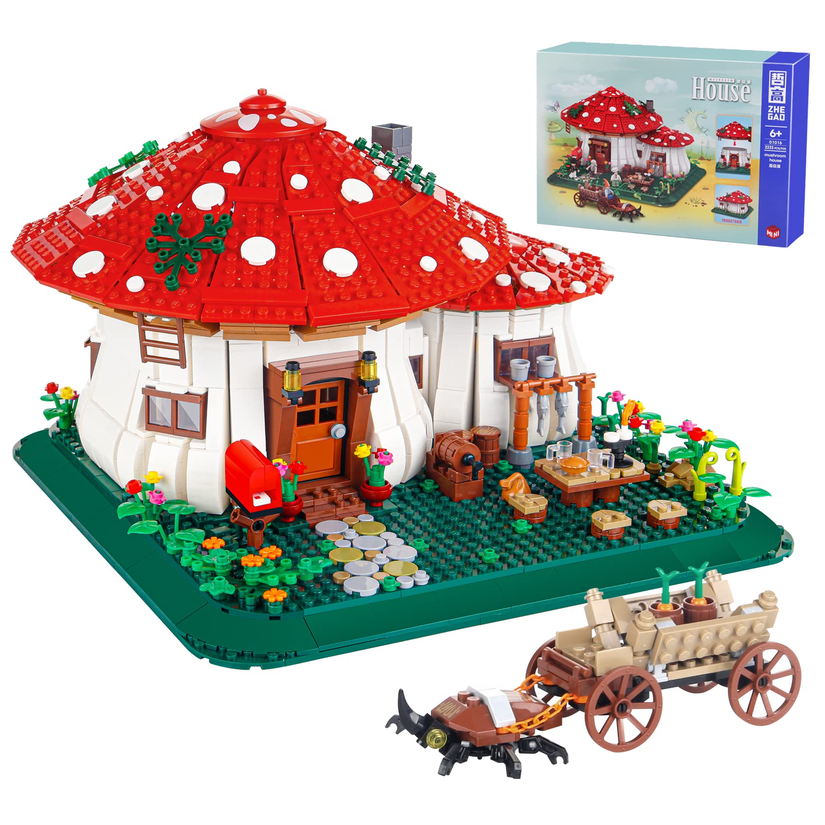 Photo 1 of 2233PCS Mushroom House Building Blocks,Creative Ideals Treehouse Building Blocks, Best Present for 6+ Boys, Girls or Adults