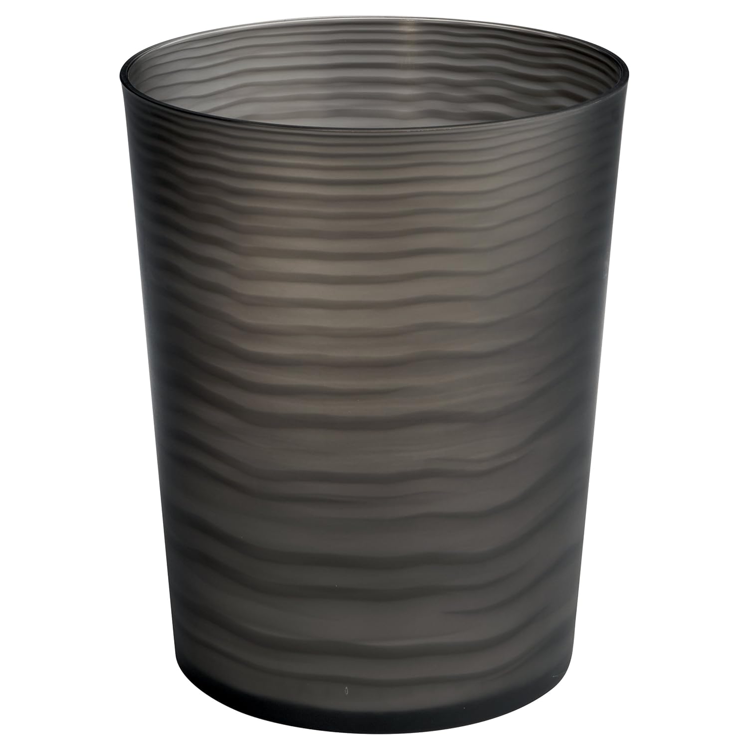 Mdesign Decorative Round Small Trash Can Wastebasket Garbage Container Bin For Bathrooms Powder Rooms Kitchens Home Offices Shatter Resistant