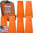 Cold Creek Loggers - Made in The USA! - 5.5" Orange Spiked Tree Wedges for Tree Cutting Falling, Bucking, Felling Wedges Chainsaw Loggers Supplies- Set of 6 Plus Free Carrying Bag