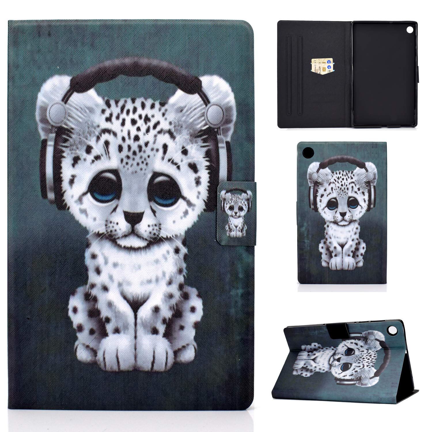 CXTCASE Case for Lenovo Tab M10 Plus (3rd Gen) 10,6 Inch,Stand Function PU Leather Protective Cover Tablet Case Shell for Lenovo Tab M10 Plus 3rd Gen,Music Panther