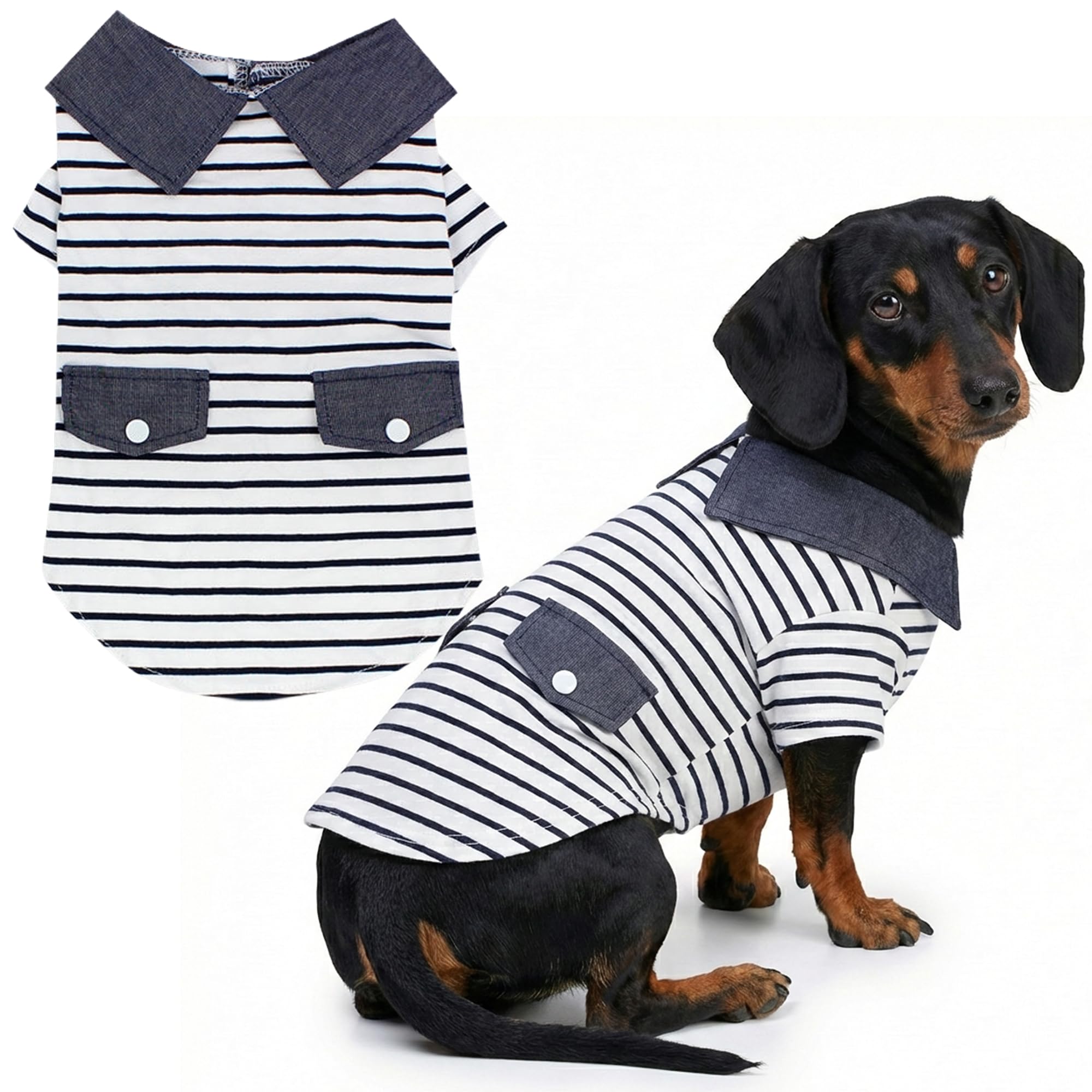 Parisian Pet Dog Clothes Cat Apparel Outfits Preppy Boy Polo, XL