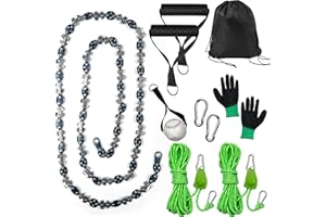 Konvixon 53 Inch High Limb Rope Saw for High Branches with 68 Sharp Teeth Double-Sided Blade, Hand Chainsaw with Throwing Ball，Pulleys with Locking Buckles，Rubber Handles, Thickened Ropes，Backpack Bag
