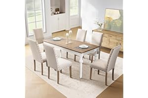 SNUGWAY Parsons Kitchen Dining Chair Set Room Modern Upholstered Stylish Fabric High Back with Bronze Nailhead Trim, 6-Pack