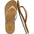 KuaiLu Womens Arch Support Flip Flops Comfortable Yoga Mat Cushion Slip on Walking Thong Sandals