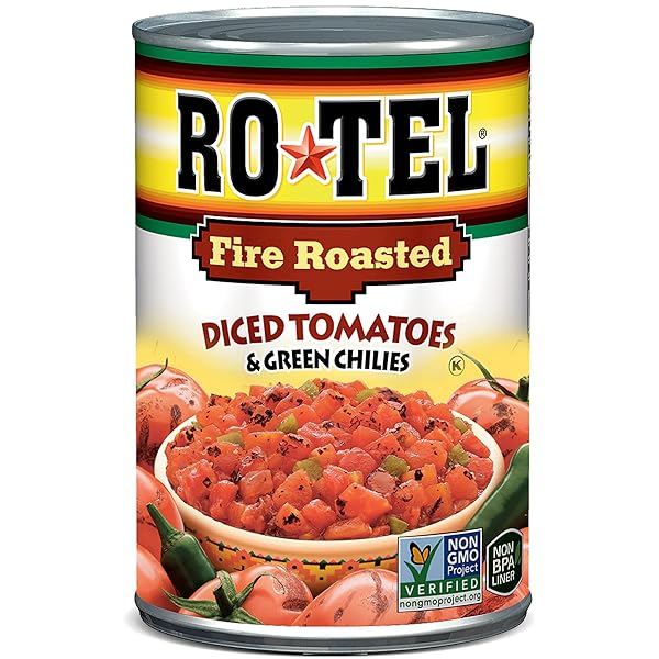 ROTEL FIRE ROASTED DICED TOMATOES AND GREEN CHILIES, 10 OZ.