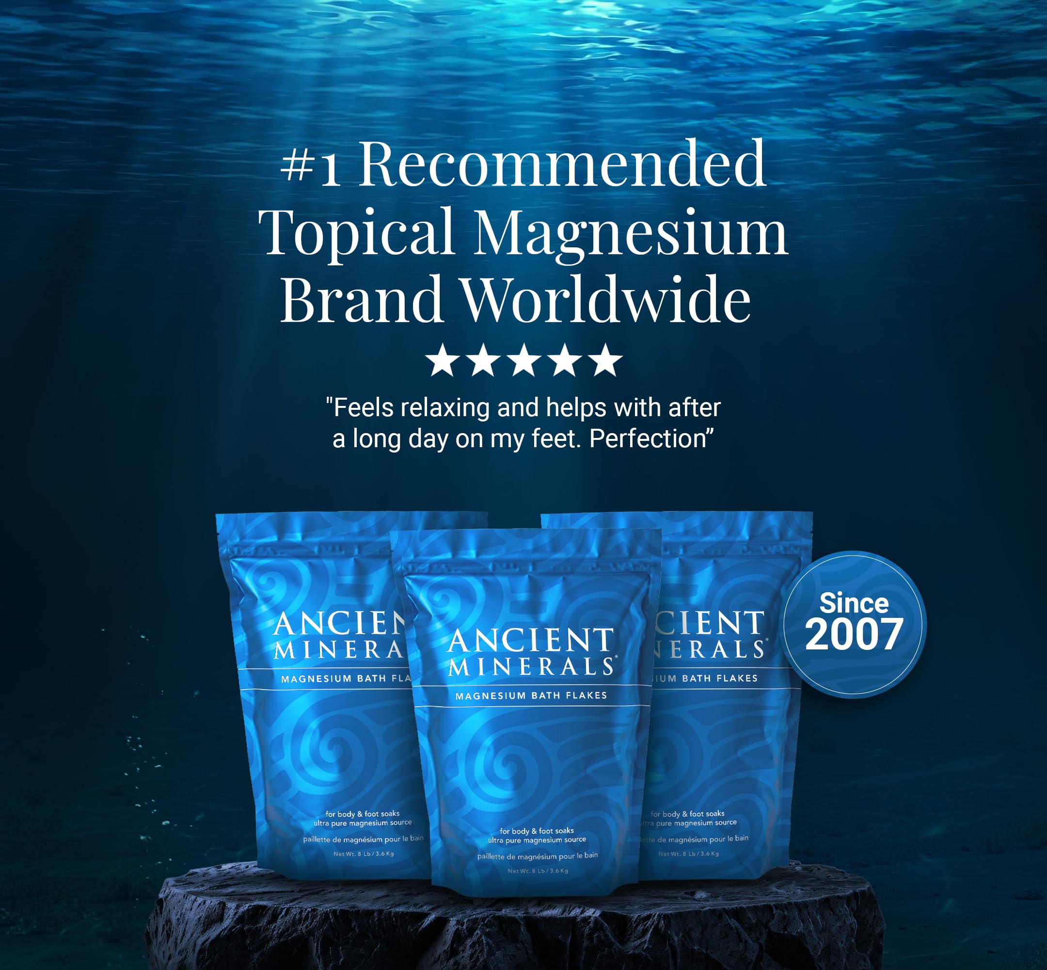 Ancient Minerals Magnesium Bath Flakes - Bathing Alternative to Epsom Salt - Soak in Natural Salts - High-Absorption Efficiency for Relaxation, Wellness & Muscle Relief (4 .4 lb)