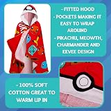 Pokémon Hooded Towel 100% Cotton Kids Poncho Pikachu Beachtowel view 4