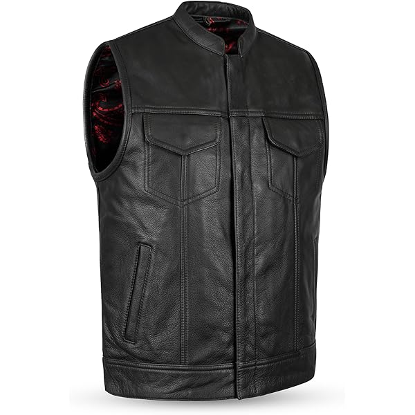 Amazon.com: Dream Apparel Mens Leather Motorcycle Vest for Riding