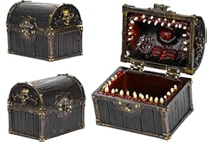 KSNDie DND Mimic Chest Dice Storage Box, Small Dice Case D&D Gift Box Perfect for RPG Tabletop Game, Can Holds 2 Sets of Polyhedral Die