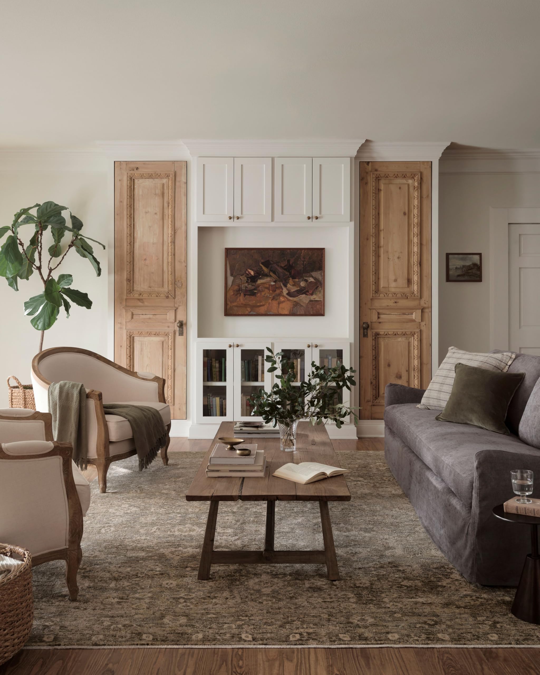 Photo 1 of **ROUND AREA RUG**Loloi Magnolia Home by Joanna Gaines Junie Collection JUE-06 Lagoon/Natural 9'-6" x 9'-6", .38" Pile Height,