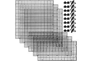 OBANGONG 6 Pcs Aquarium Grid Divider Tray Egg Crate Grid Louvre,12x12 inch Aquarium Fish Tank Divider Bottom Isolation Board for Mixed Breeding with 8 Pcs Sucker Clip,Hole Diameter 0.4inch