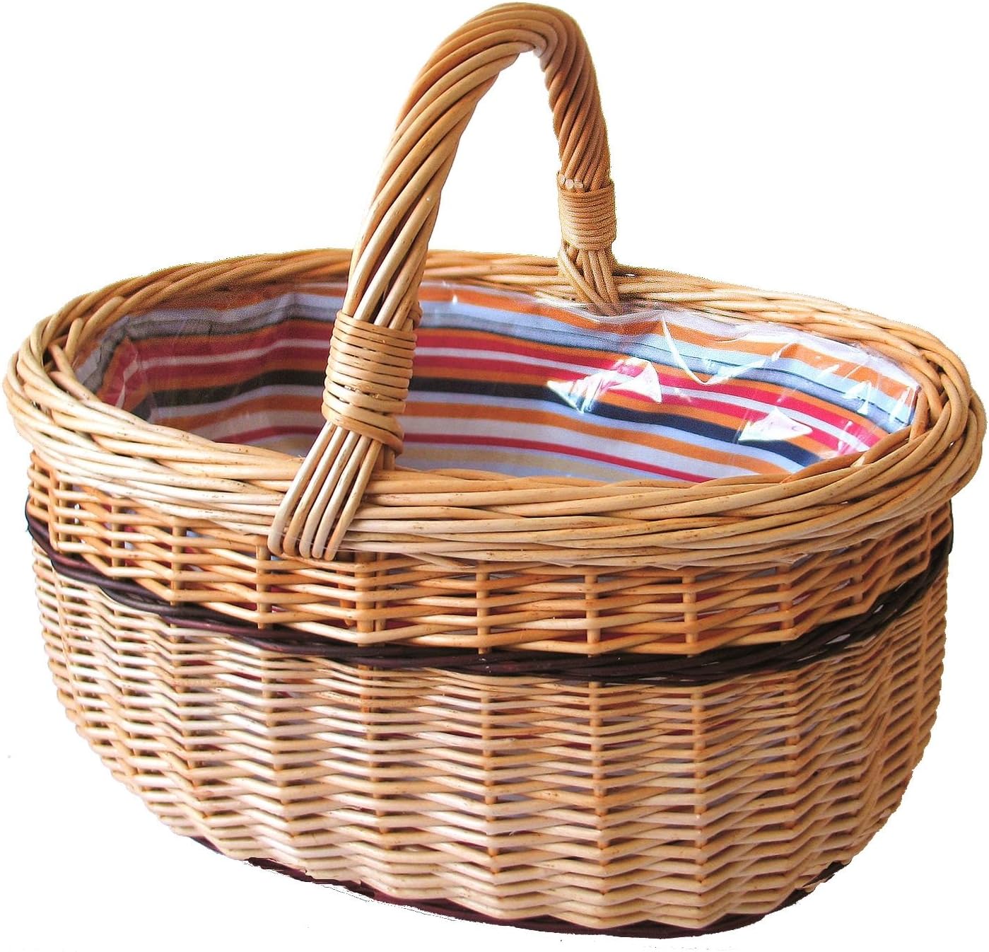 Oval Shopping Basket Wicker – Brown, 37 x 27 x 21 cm